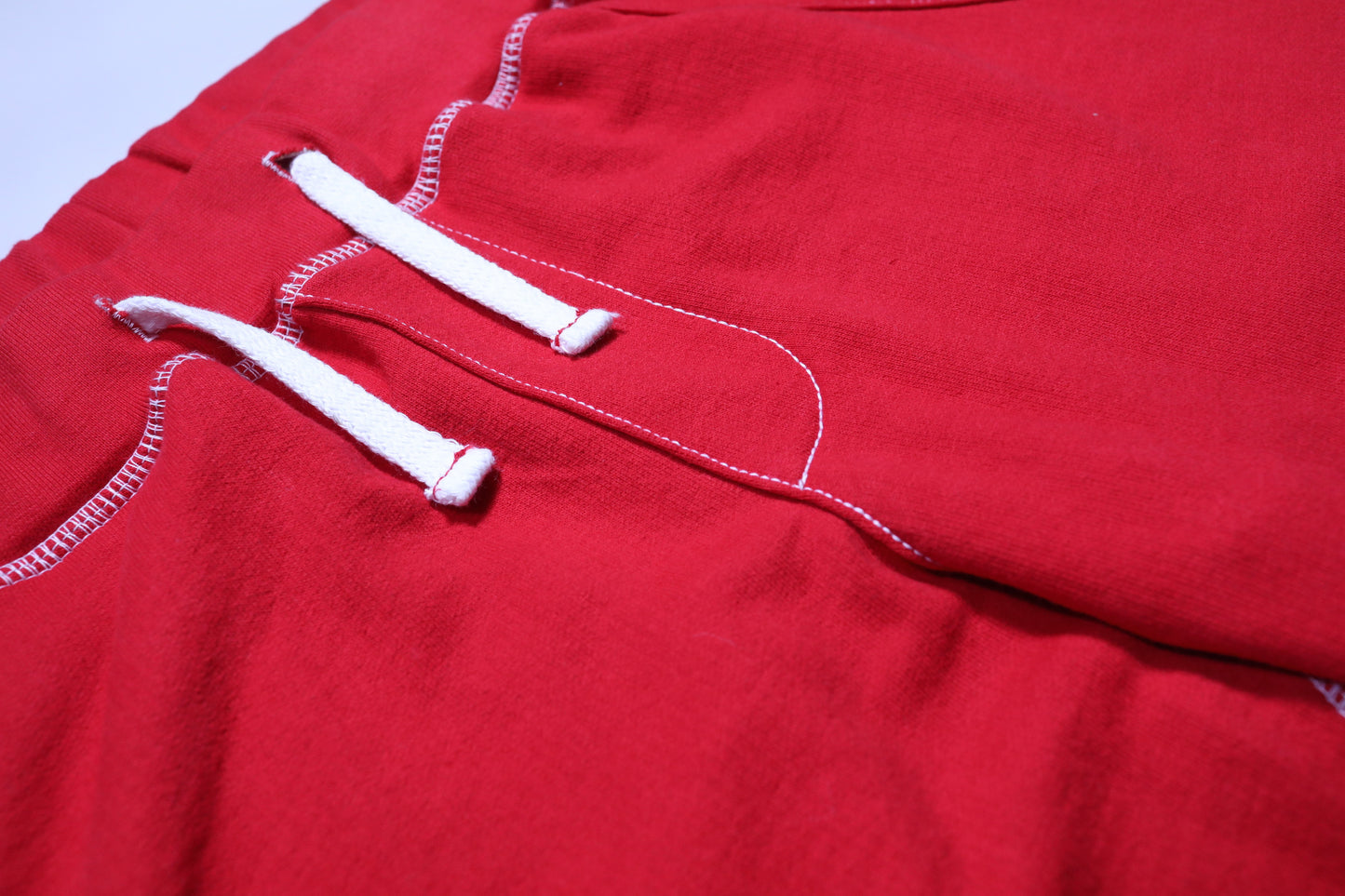 Red Sweatpants with White Stitching
