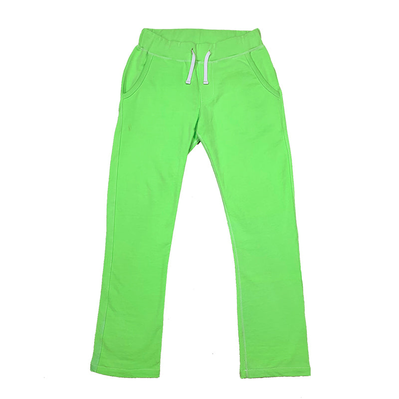 Green Sweatpants with White Stitching